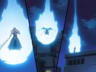 Hitsugaya, Renji, and Rangiku perform Gentei Kaijō.