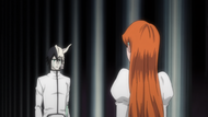 Orihime explains to Ulquiorra how her heart is with her friends.