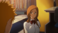 Orihime quizzes Ichigo.