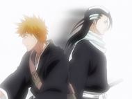 Renji recalls how Byakuya defeated Ichigo with Senka.