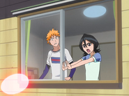 Rukia targets, what she thinks are Bitto, with Shakkahō.