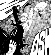 Ichigo and Unohana leap into the Garganta.