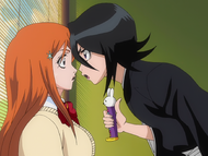 Rukia declares that she and Orihime are going to train.