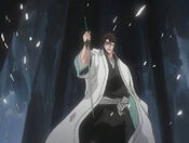 Aizen muestra a su Zanpakuto