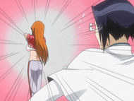 Orihime shocks Uryū by attempting to take her shirt off in front of him.