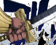 Kenpachi finds himself being attacked with Komamura's Shikai, Tenken.