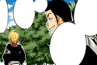 Isshin Shiba taunts Rangiku over her transparent attempts to foist more work onto him.