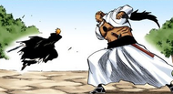 A one-armed Yammy battles Ichigo.