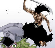 Kenpachi Zaraki attacks Candice.