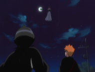 Ichigo and Rukia are confronted by Grimmjow Jaegerjaquez.