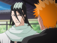 Byakuya informs Ichigo that Rukia will make a full recovery.