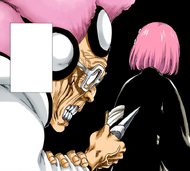 Guenael tries to stab Yachiru.