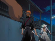 Sado leaves the battle at Ichigo's request.