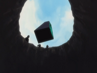 With the Finale portion of Bankin, a massive cube appears in the air and descends.