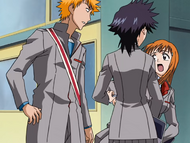 Ichigo Kurosaki bumps into Orihime.