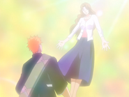 The manifestation of Masaki's dying thoughts tells Ichigo to live.