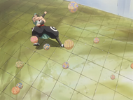 Ganju uses Shiba-shiki Shaka Sendan: Senpen Banka.