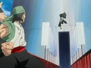 Ganju lance Hanataro vers Rukia