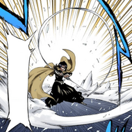 Rukia release her Shikai, Sode no Shirayuki.