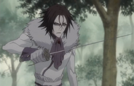 Muramasa raises his sword.