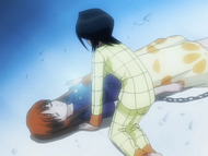 Rukia heals Orihime's soul form.