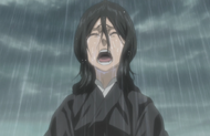 Rukia cries out in anguish and sorrow.