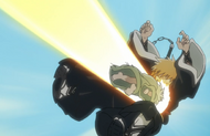 Nel tackles Ichigo with Chōkasoku.