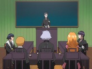 Isane attends a meeting of the Shinigami Women's Association.