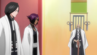 Yoruichi in a captains' meeting.