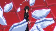 Rukia shatters Riruka's attack.