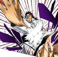 Edrad sends Ikkaku flying with Palma Plancha.