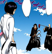 Luppi confronts Ikkaku Madarame and Yumichika Ayasegawa.
