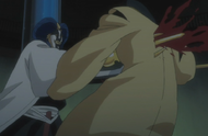 Inaba is stabbed by a simple attack from Mayuri.