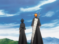 Ichigo and Rukia ponder the situation.