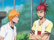 Renji informs Ichigo of his assignment to Karakura Town.