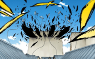 The dome of Tōsen's Bankai shatters as he is grievously wounded.