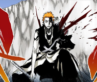 Ichigo is stabbed by shadowy blades.