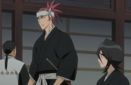 Rukia reprimands Renji for bringing up Gin Ichimaru.