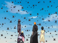 Ichigo and his friends are confronted by even more eyeballs of Gesell.