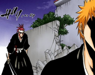 Renji approaches Ichigo after Grimmjow leaves.