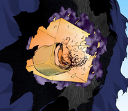 Hachi uses Hako Okuri to place his infected hand inside Baraggan Louisenbairn's torso, killing him with his own power.