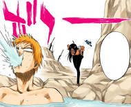 Yoruichi decides to join Ichigo in the hot spring.