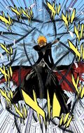 Ichigo dispels Senbonzakura Kageyoshi with hundreds of rapid slashes.