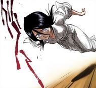 Rukia collapses after Byakuya leaves.