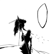 Aaroniero jako Kaien przebija Rukię.