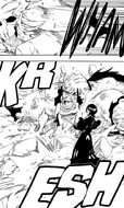 Rukia watches as Yammy attacks Rudbornn.