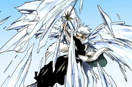 Hitsugaya catches Harribel off guard with Guncho Tsurara.
