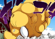 Konjiki Ashisogi Jizō begins to swell up.