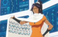 Yoruichi arrives with vials containing distortions from the Human World.