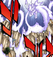 Sousuke Aizen casts Goryūtenmetsu while facing off against Yhwach.
